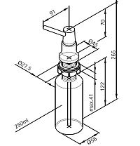 Размеры Схема чертеж Damixa Dispenser 48004