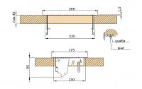 Размеры Схема чертеж Schulte Evoline FlipTop Data 934.20.002